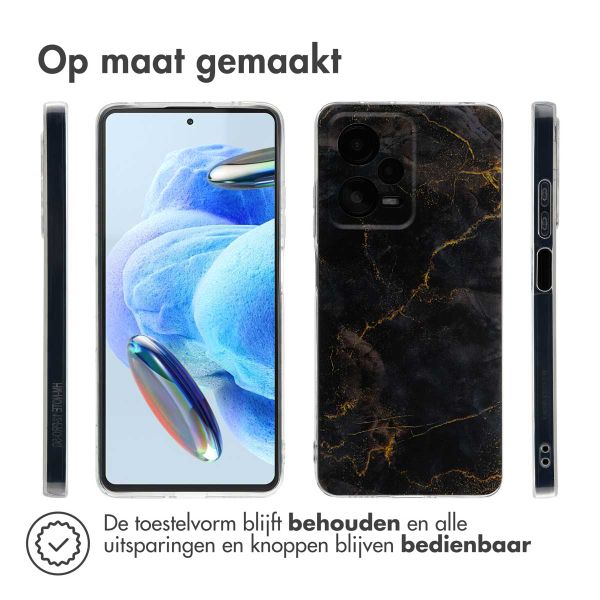 imoshion Design hoesje Xiaomi Redmi Note 12 Pro - Black Marble