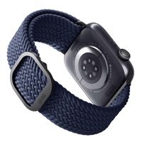 Uniq Aspen Braided bandje Apple Watch Series 1 t/m 9 / SE (38/40/41 mm) | Series 10 (42 mm) - Oxford Blue