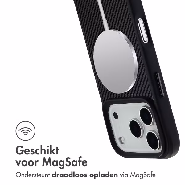 imoshion Rugged Hybrid Carbon Case met MagSafe Apple iPhone 17 Pro - Zwart