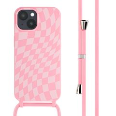 imoshion Siliconen design hoesje met koord Apple iPhone 15 - Retro Pink