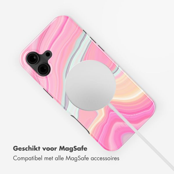 Selencia Vivid Tough Backcover met MagSafe Apple iPhone 16 - Pastel Lipstick Marble