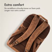 Accezz Leather Laptop rugzak 16 inch - Cognac