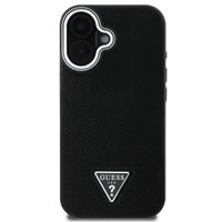 Guess Grained Triangle Case MagSafe Apple iPhone 16 - Zwart
