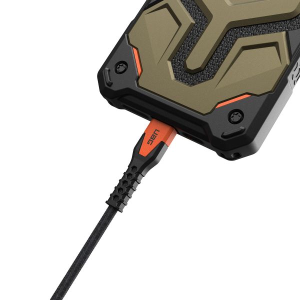 UAG Kevlar® Core USB-C naar USB-C oplaadkabel - 1,5 meter - Zwart / Oranje