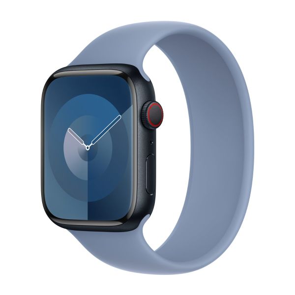 Apple 2 Pack Siliconen solobandje Apple Watch | 44/45/46/49 mm - Maat 5 - Winter Blue/ Sprout Green