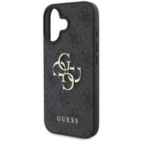 Guess 4G Metal Logo Backcover Apple iPhone 16 - Zwart