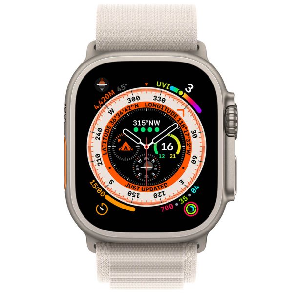 Apple Alpine Loop Band Apple Watch Series 1-10 / SE / Ultra (2) - 42/44/45/46/49 mm - Maat L - Starlight