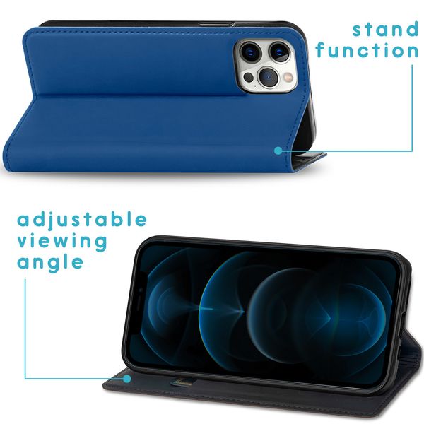 imoshion Slim Folio Bookcase iPhone 12 (Pro) - Donkerblauw