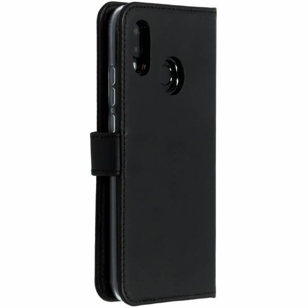 Selencia Echt Leren Bookcase Huawei P20 Lite - Zwart