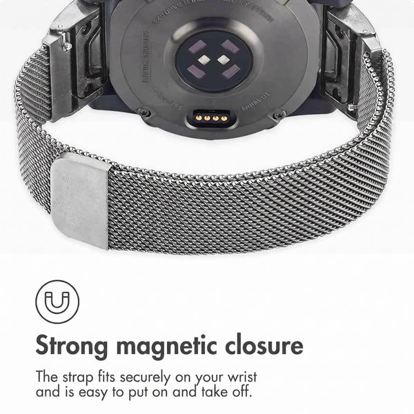 imoshion QuickFit® Milanese Band - Garmin 20 mm Connector - Size L/XL - Silver