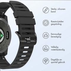 imoshion QuickFit® Stripe Siliconenbandje  - Garmin 22 mm aansluiting - Zwart