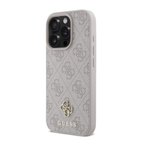Guess 4G Metal Logo Backcover MagSafe Apple iPhone 16 Pro - Roze