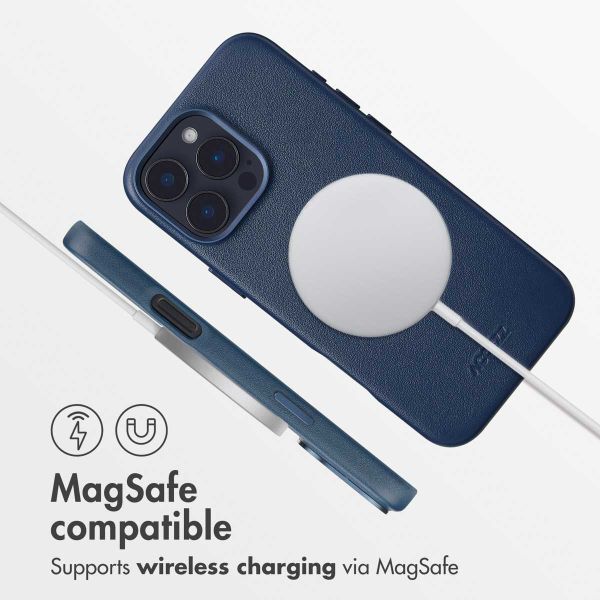 Accezz Leather Back Cover with MagSafe Apple iPhone 16 Pro Max - Nightfall Blue