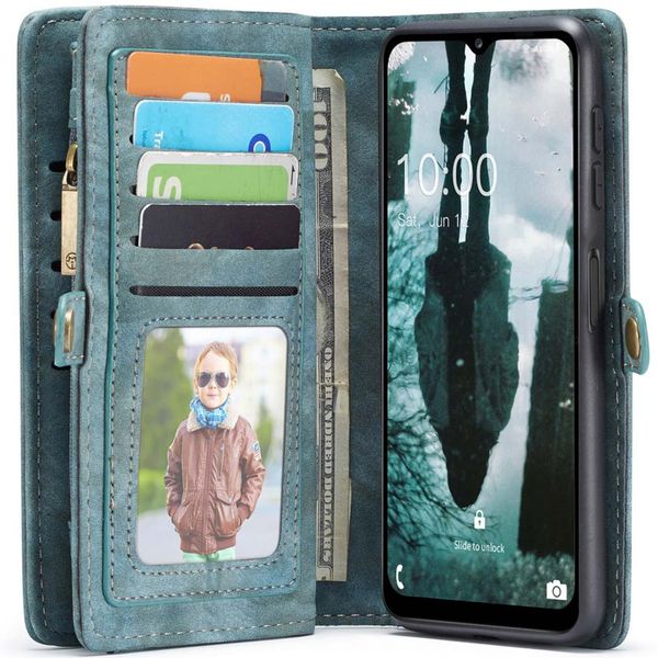 CaseMe Luxe Lederen 2 in 1 Portemonnee Bookcase Samsung Galaxy A13 (5G) / A04s - Groen