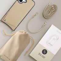 Selencia Nova Phone Case with Cord and Card Holder Apple iPhone 17 - Beige