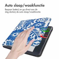 imoshion Design Slim Hard Case Sleepcover met stand Kobo Libra Colour - Flower Tile
