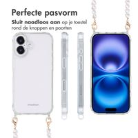 imoshion Backcover met koord + armband Apple iPhone 16 - Parels Hartjes
