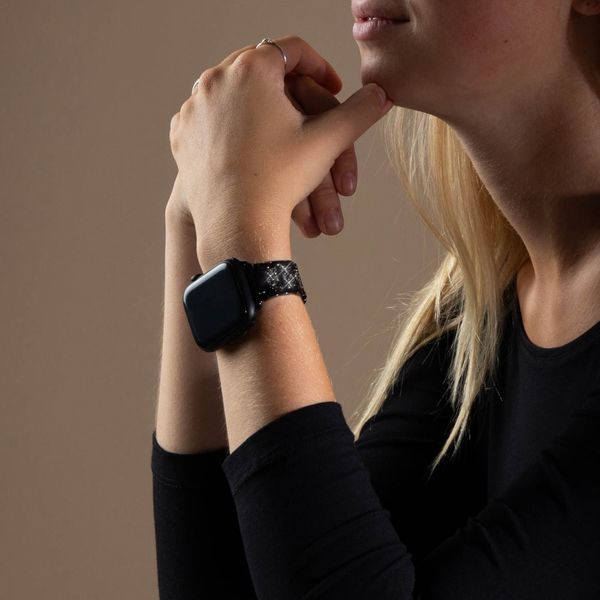 Selencia Sparkle schakelband Apple Watch Series 1 t/m 9 / SE (38/40/41 mm) | Series 10 / 11 (42 mm) - Zwart