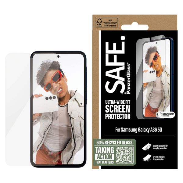 SAFE by PanzerGlass Ultra-Wide Fit Screenprotector incl. applicator Samsung Galaxy A36