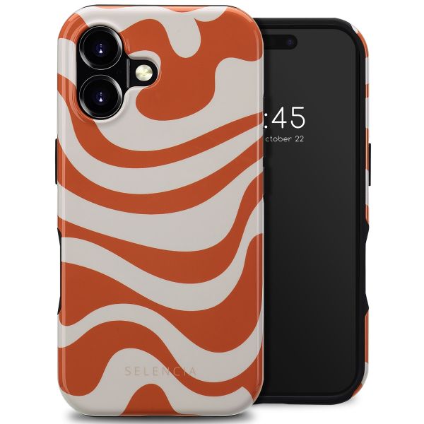 Selencia Vivid Tough Backcover met MagSafe iPhone 16 - Dream Swirl Orange