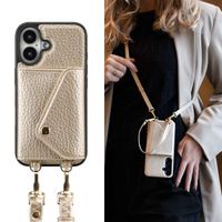 Selencia Sera Phone Case with Cord and Envelope Card Holder Apple iPhone 16 - Champagne