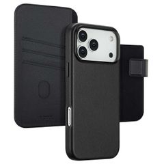 Accezz 2-in-1 Leather Bookcase with MagSafe Apple iPhone 17 Pro Max - Onyx Black