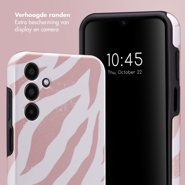 Selencia Vivid Tough Backcover Samsung Galaxy A15 (5G/4G) - Colorful Zebra Old Pink