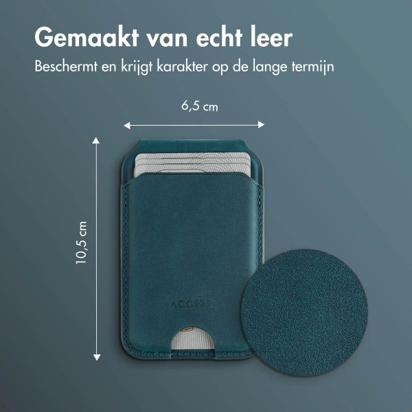 Accezz Vintage Leather MagSafe Kaarthouder met Standaard - Smokey Green