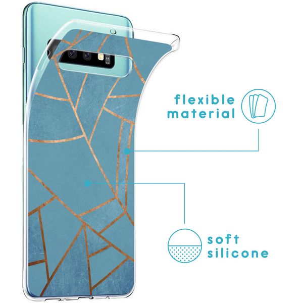 imoshion Design hoesje Samsung Galaxy S10 - Grafisch Koper / Blauw