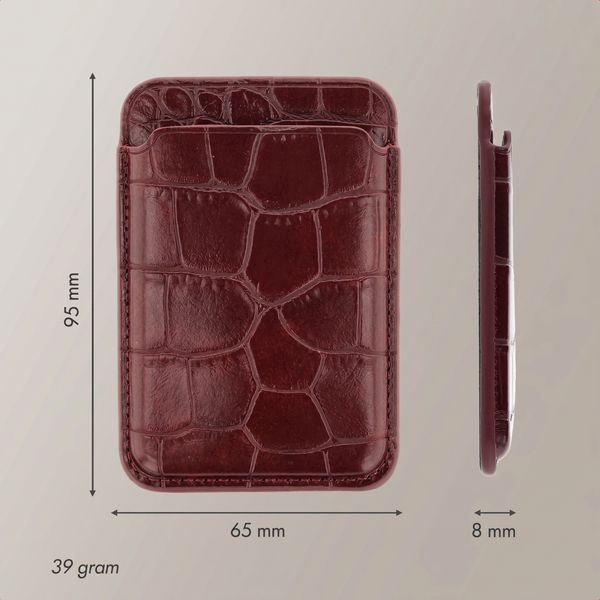 Selencia Croco Card Holder with MagSafe - Burgundy