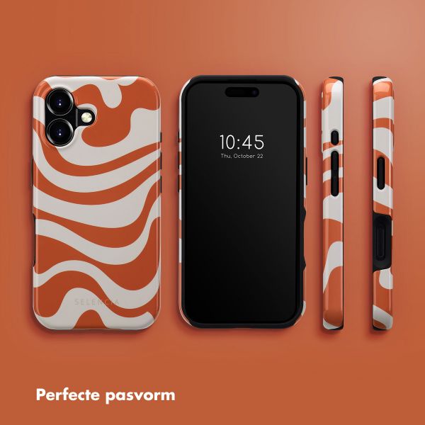 Selencia Vivid Tough Backcover met MagSafe iPhone 16 - Dream Swirl Orange