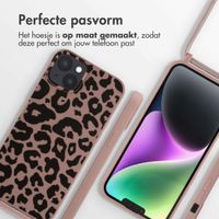 imoshion Siliconen design hoesje met koord iPhone 14 Plus - Animal Pink