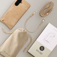 Selencia Nova Croco Telefoonhoes met Koord en Pashouder Samsung Galaxy A36 - Toasted Almond