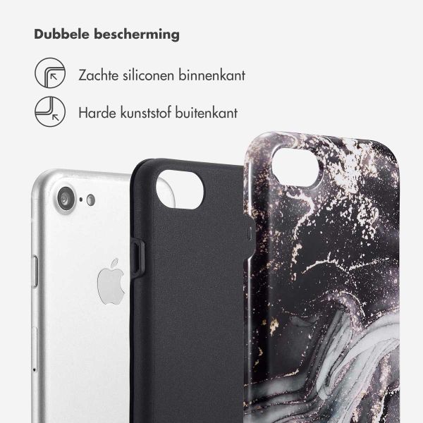 Selencia Vivid Backcover Apple iPhone SE (2022 / 2020) / 8 / 7 / 6(s) - Chic Marble Black