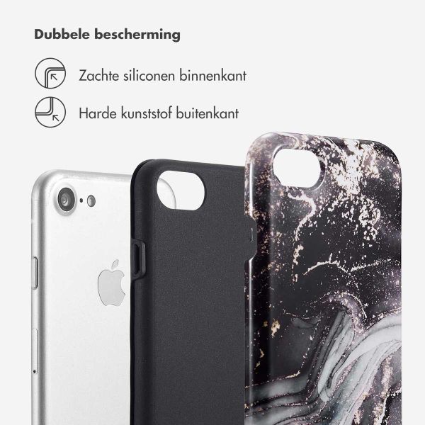 Selencia Vivid Tough Backcover iPhone SE (2022 / 2020) / 8 / 7 / 6(s) - Chic Marble Black