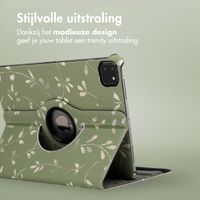 imoshion 360° Draaibare Design Bookcase Apple iPad Pro 11 (2022 / 2021 / 2020 / 2018) - Green Flowers