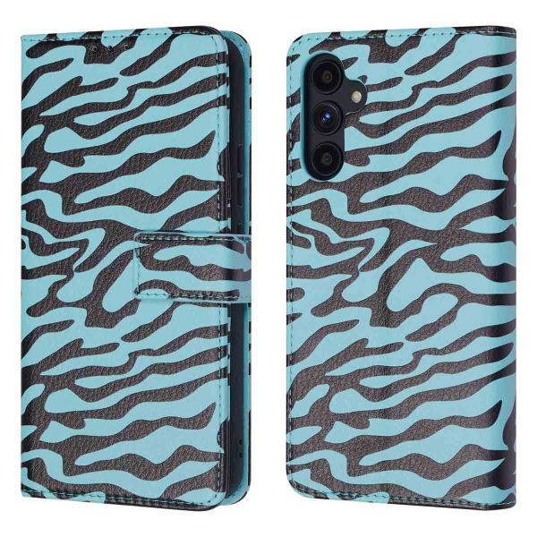 imoshion Design Bookcase Samsung Galaxy A34 (5G) - Black Blue Stripes