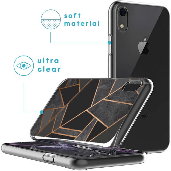 imoshion Design hoesje iPhone Xr - Grafisch Koper / Zwart