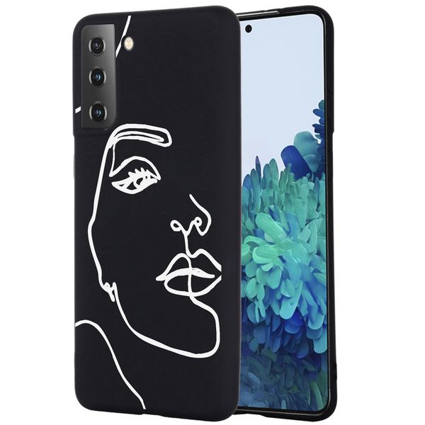 imoshion Design hoesje Samsung Galaxy S21 - Line Art Woman White
