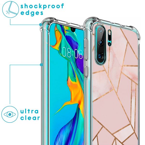 imoshion Design hoesje met koord Huawei P30 Pro - Grafisch Koper - Roze / Goud