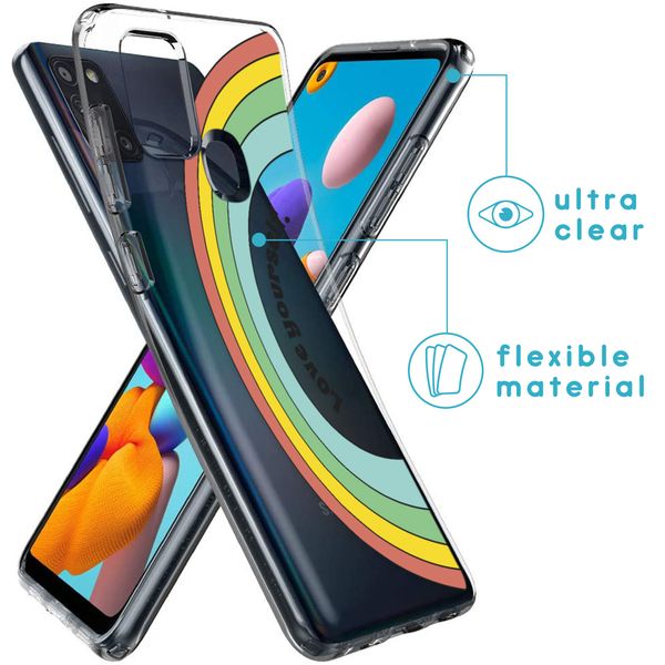 imoshion Design hoesje Samsung Galaxy A21s - Regenboog - Multicolor