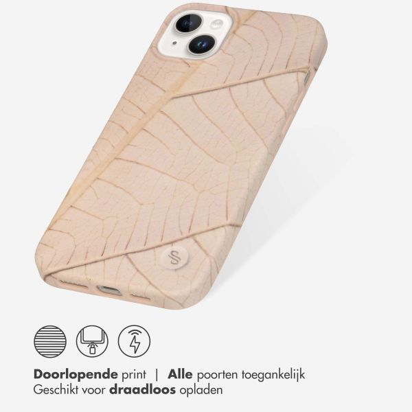 Selencia Aurora Fashion Backcover iPhone 14 Plus - Duurzaam hoesje - 100% gerecycled - Earth Leaf Beige