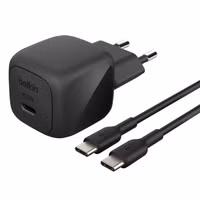 Belkin BoostCharge Compacte USB-C oplader 45W met USB-C naar USB-C kabel - 1 meter - Zwart