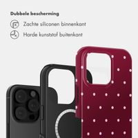 Selencia Vivid Backcover met MagSafe Apple iPhone 16 Pro - Happy Dots Burgundy