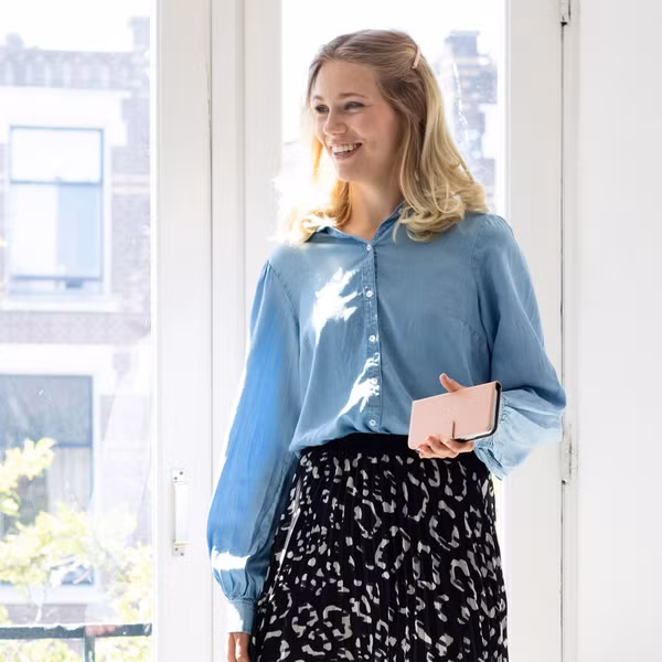 Selencia Echt Leren Bookcase Samsung Galaxy S20 - Dusty Pink