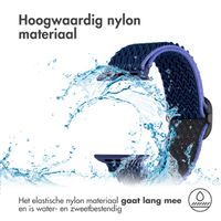 imoshion Elastisch nylon bandje Apple Watch Series 1-10 / SE / Ultra (2) - 42/44/45/46/49 mm - Donkerblauw