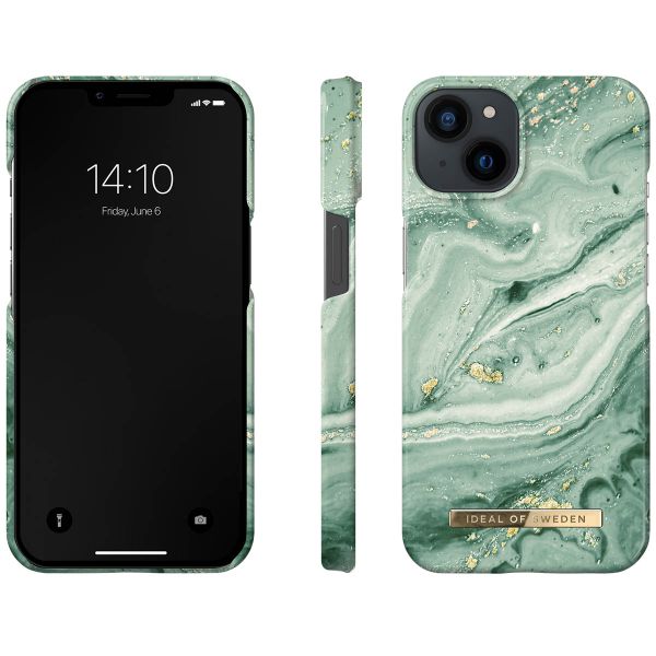 iDeal of Sweden Fashion Backcover iPhone 14 - Mint Swirl Marble