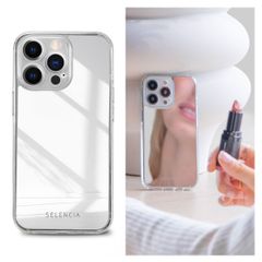 Selencia Mirror Backcover iPhone 13 Pro - Hoesje met spiegel - Zilver