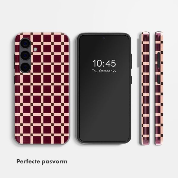 Selencia Vivid Backcover met MagSafe Samsung Galaxy S24 - Check This Burgundy