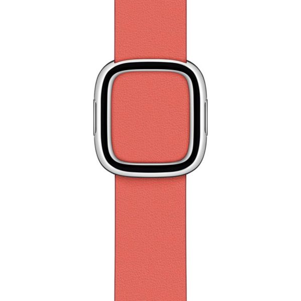 Apple Leather Band Modern Buckle Apple Watch Series 1 t/m 9 / SE (38/40/41 mm) | Series 10 / 11 (42 mm) - Maat M - Pink Citrus